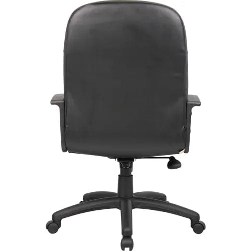 Executive Office Chair Ribbed Stitching Chrome Frame Black High Back