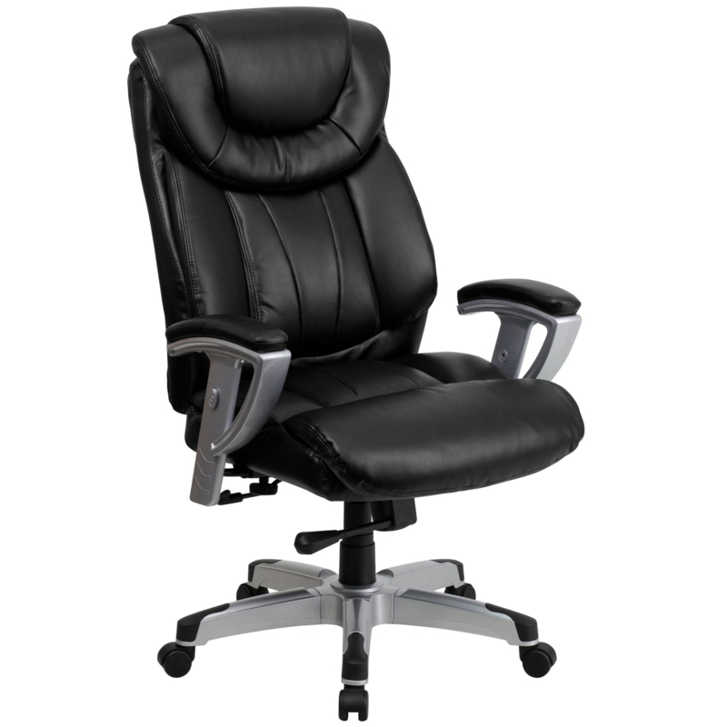 Executive Office Chair, Silver Padded Arms & High Back, Executive Silhouette