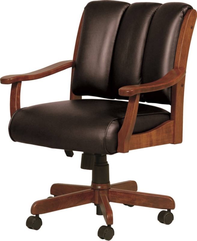 Executive Office Chair Traditional Button Tufting Wood Frame