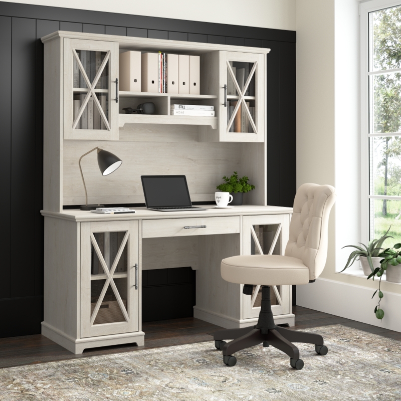 Farmhouse Double Pedestal Desk with X-Cross Detail