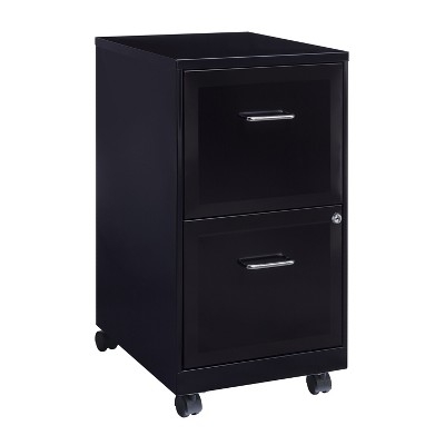 File Cabinet Black Caster Wheels Mobile Metal Home Office Storage