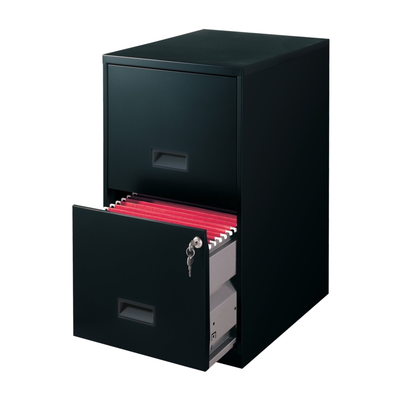 File Cabinet Black Matte Finish Label Holders Locking Mechanism
