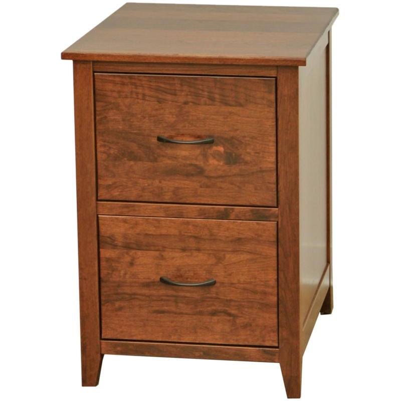 File Cabinet in Reddish Brown Finish, Transitional Cherry Wood Style