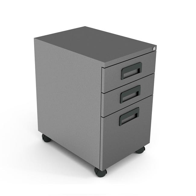 File Cabinet Light Wood Grain Compact Three Drawer Mobile Pedestal