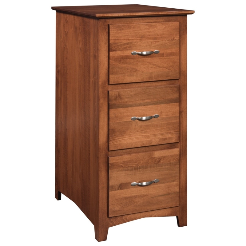 File Cabinet, Medium Brown Wood Toned, Flat Panel Drawers, Bar Pulls.