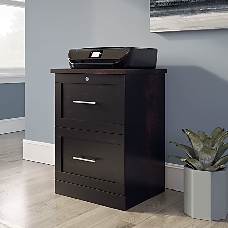 File Cabinet Peppered Black Finish Textured Arched Handles Compact