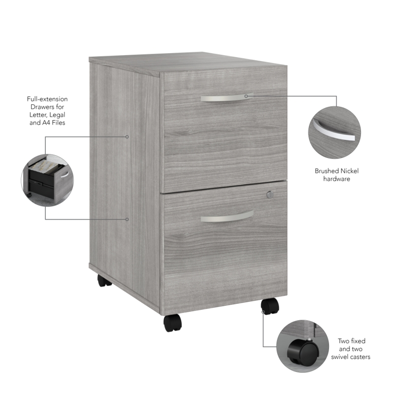 File Cabinet Platinum Grey Finish Minimalist Grey Two Drawer Cabinet