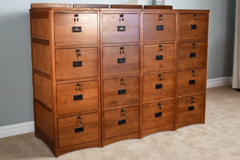 File Cabinet Set Mission Style Slatted Sides Craftsman Storage