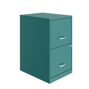 File Cabinet Teal Color Locking Top Drawer Modern Metal Storage