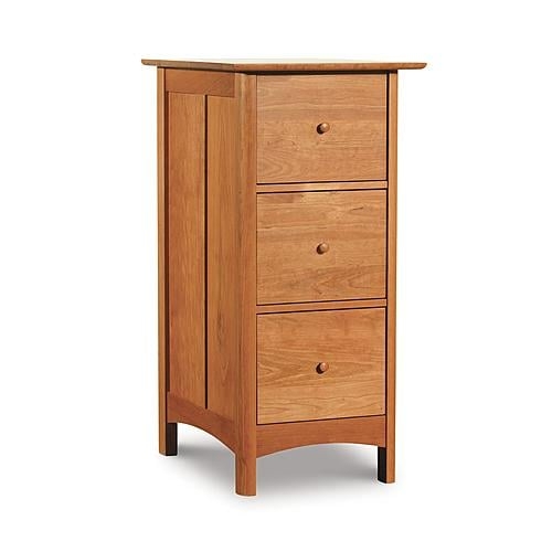 File Cabinet, Three Drawer Design, Recessed Pulls, Wooden File Cabinet