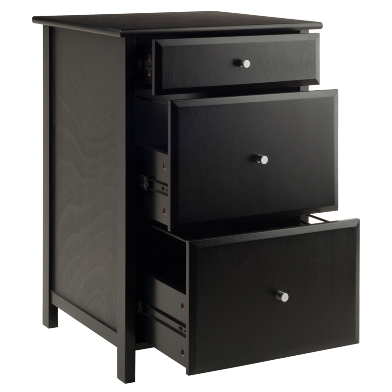 File Cabinet Transitional Wood Toned with Tapered Feet Compact Design