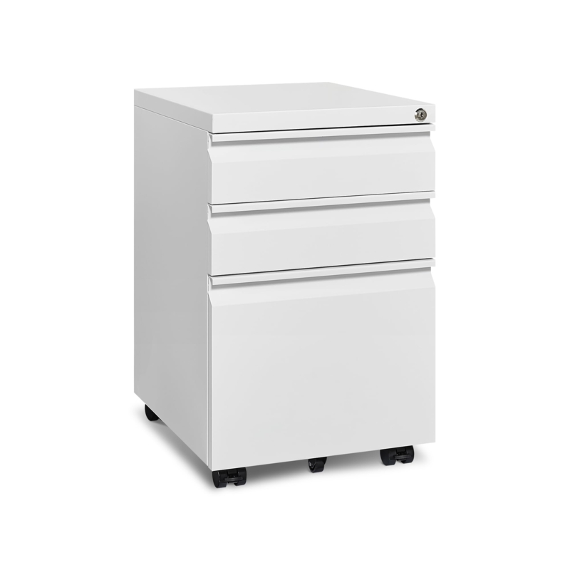 File Cabinet Under Desk Storage White Minimalist File Cabinet