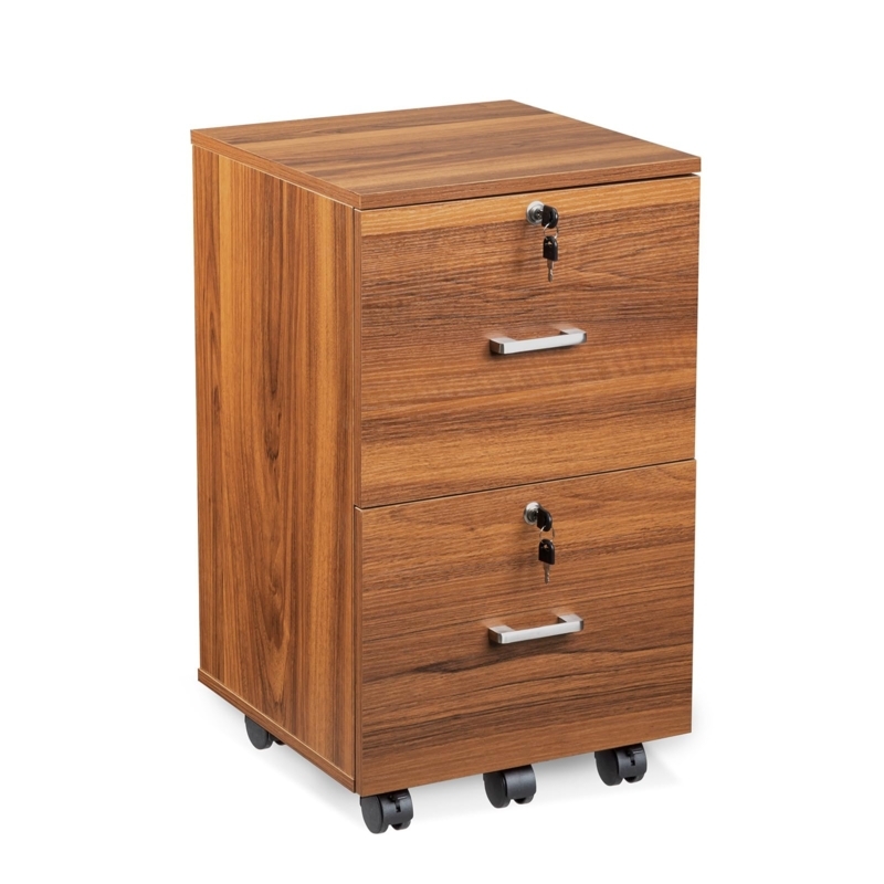 File Cabinet Walnut Open Storage Cubby Mobile Office