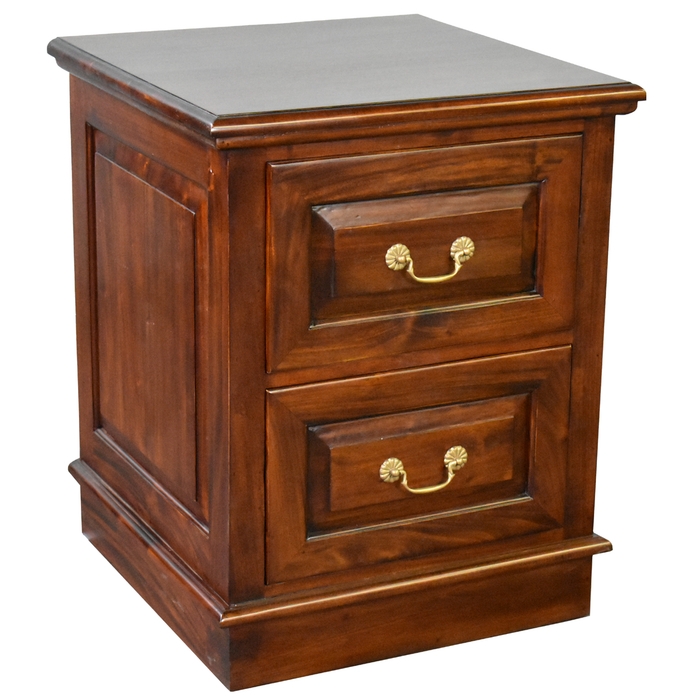 File Cabinet with Bin Pulls and Slatted Sides, Craftsman Style