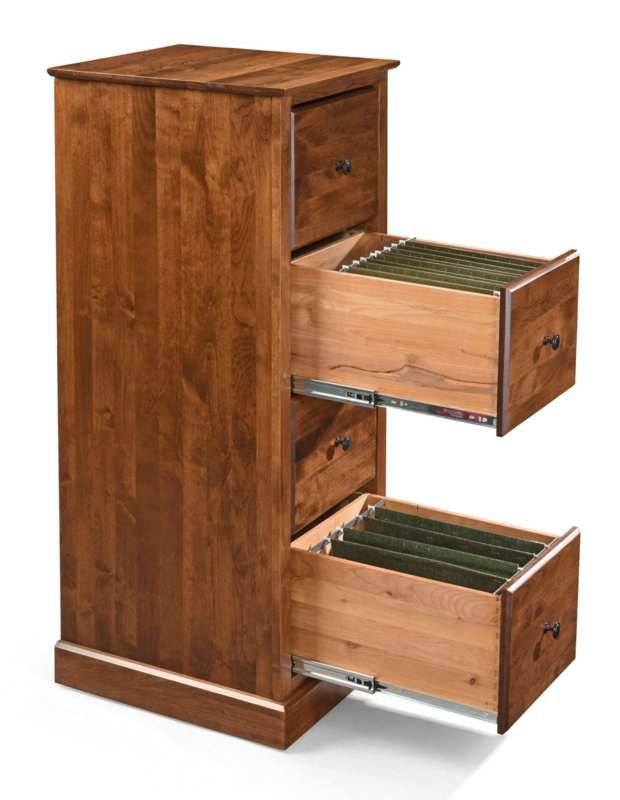 File Cabinet with Dark Bin Pulls, Bun Feet, Traditional Wood Storage Chest