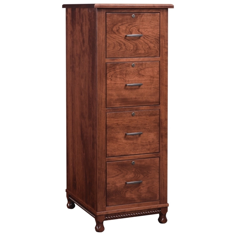 File Cabinet with Raised Panels, Crown Molding, Classic Office Furniture