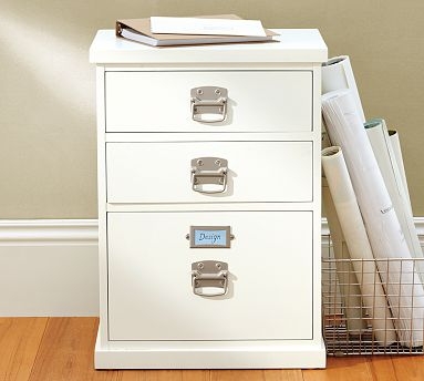 Filing Cabinet, Antique White, Bin Pulls, Recessed Panels, Farmhouse.