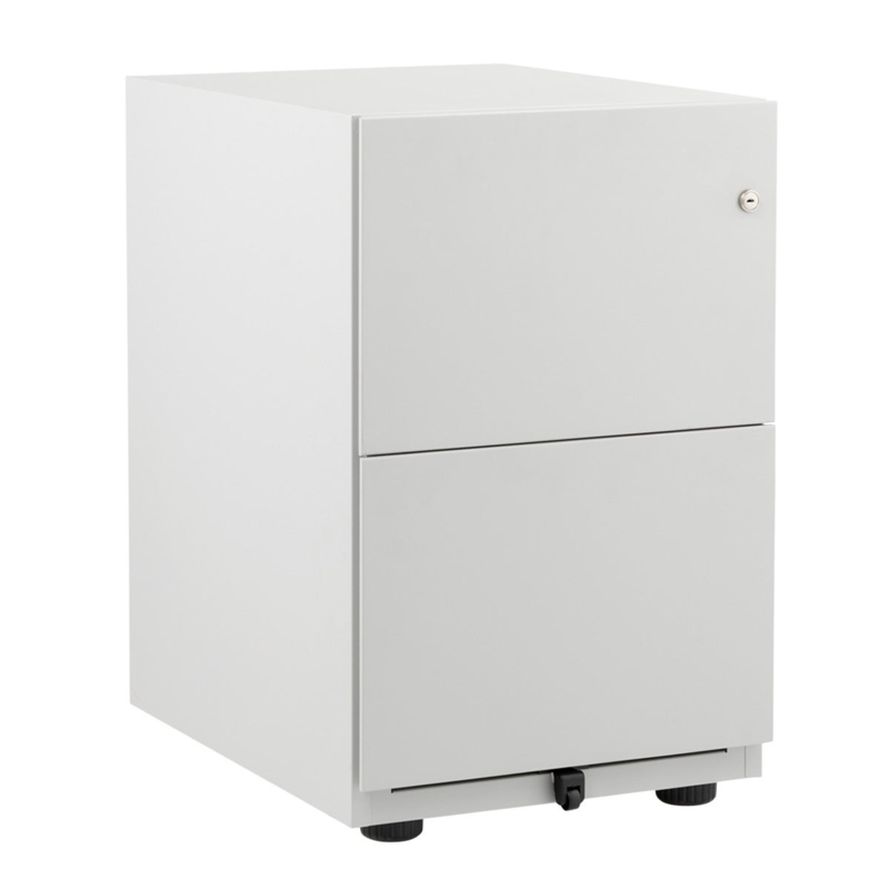 Filing Cabinet Bright White Slim Horizontal Pulls Modern Office