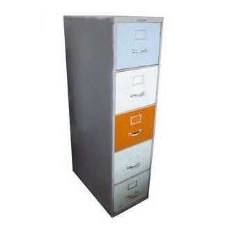 Filing Cabinet Olive Green Finish Brass Hardware Tall Metal