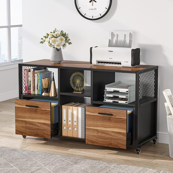 Filing Cabinet with Mixed Material Frame, Mobile Industrial Filing