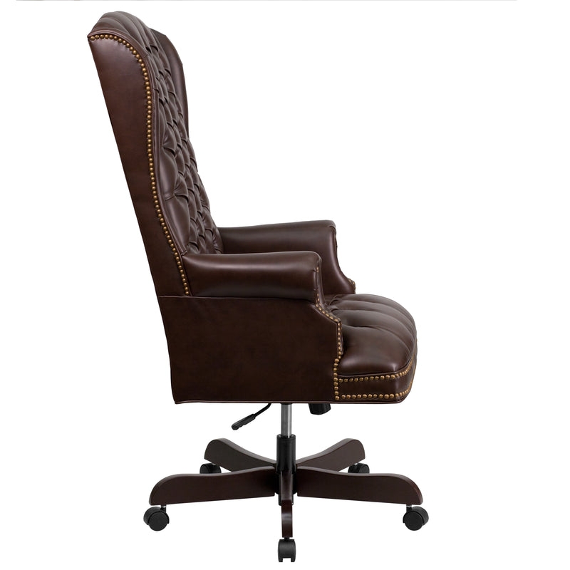 FLASH Turner High Back Traditional Fully Tufted LeatherSoft Executive