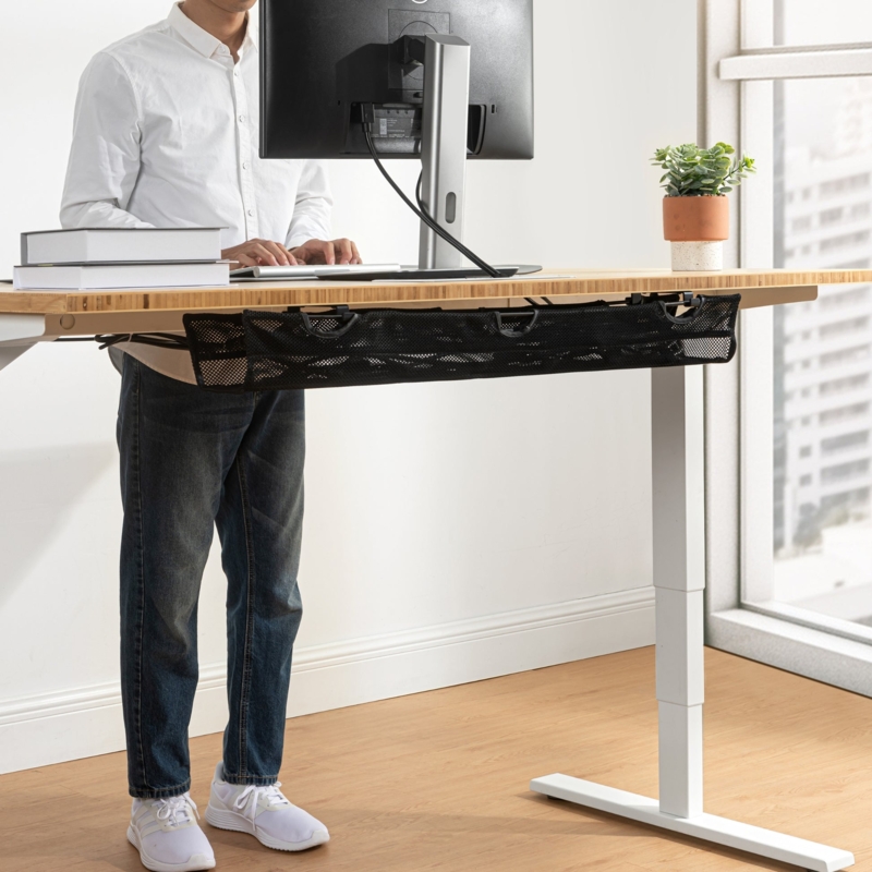 Flexible Under Desk Cable Sling for Wire Organization