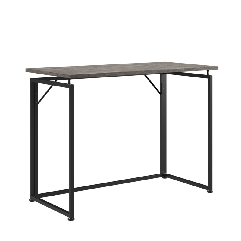 Folding Desk Grey Top White X-Frame Base Matte Compact Folding Desk