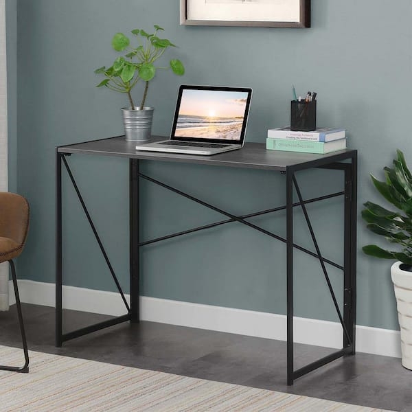 Folding Writing Desk with X-Frame Legs for Small Spaces