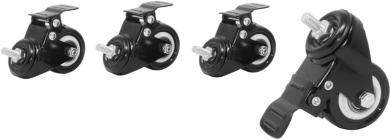 Furniture Casters Lockable Threaded Stem Swivel Set Matte Finish