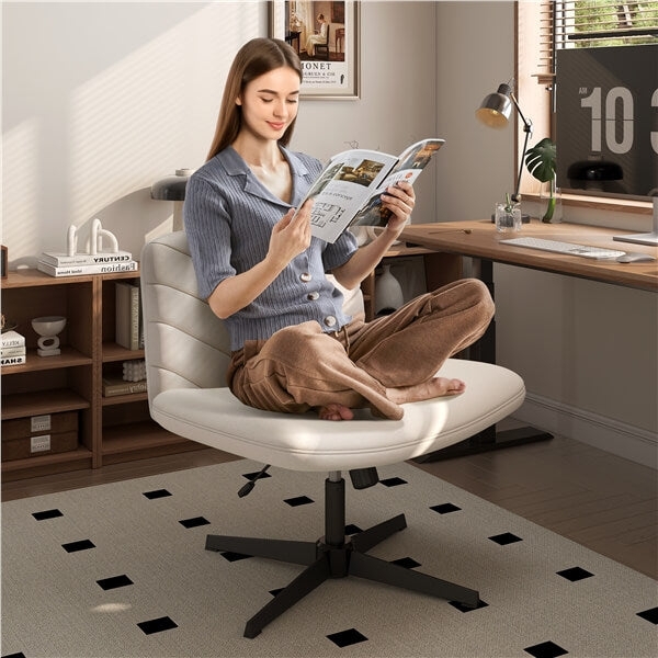 Furniture No Wheels Gaming Chair VECELO Office Desk Chair No Wheels Comfy  Wide Fabric Padded, Modern