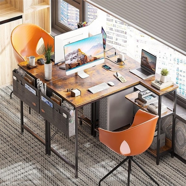 Gaming Desk with Carbon Fiber Finish and Integrated Accessories