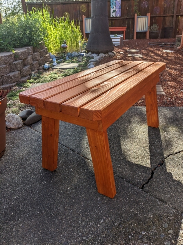 Garden Bench Cross Back Design Wood Toned Traditional Rustic Seat
