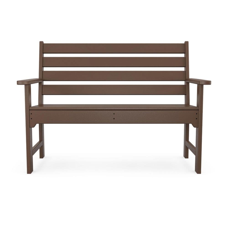 Garden Bench Mahogany Slatted Back Plastic Lumber Classic Porch Seating