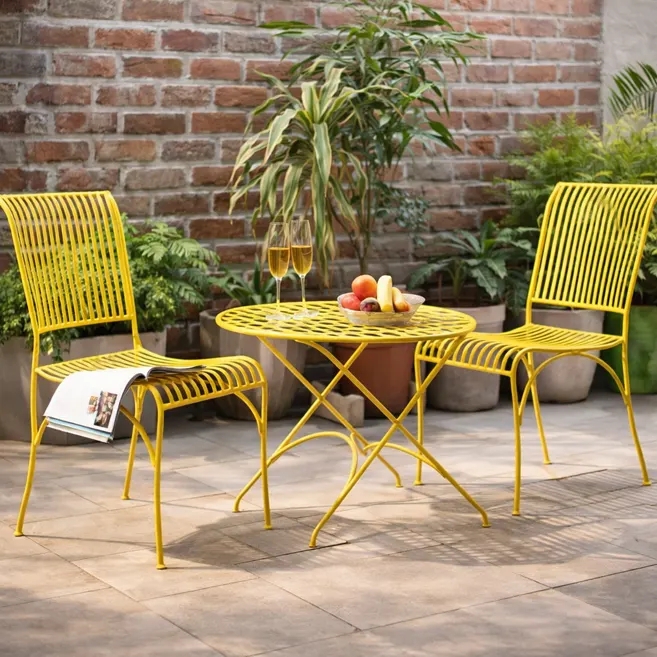 Garden Chair Yellow Metal Circular Seat Stabilizer Ring