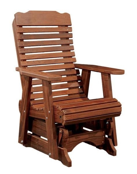 Glider Chair Cedar Wood Contoured Seat Rustic Traditional Craftsman