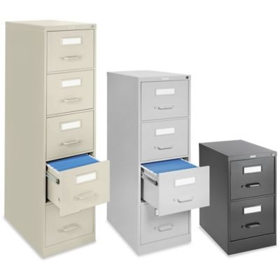 Grey Metal Vertical File Cabinet, 4-Drawer Office Storage Solution with Label Holders