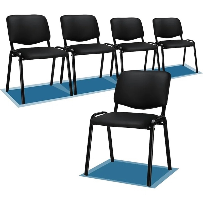 Guest Chair Black Mesh Back Armless Silver Metal Frame