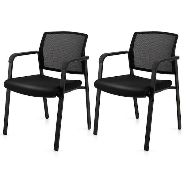 Guest Chair, Black Mesh Back with Chrome Sled Base