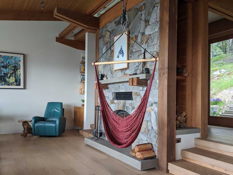 Hammock Chair Woven Cotton with Fringe, Boho Indoor