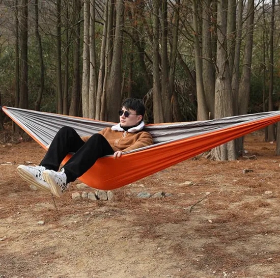 Hammock Forest Green Double Layer Parachute Fabric Outdoor Lounge
