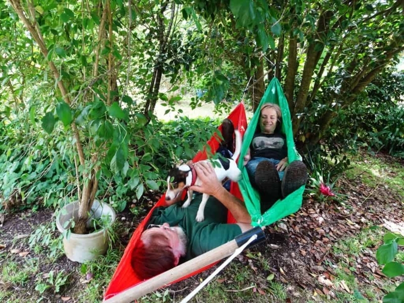 Hammock Navy Blue Vertical Stacking Double Stacked Hammock Setup