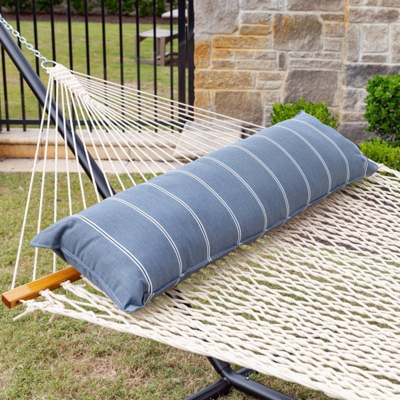 Hammock Pillow, Monochrome Stripes, Velcro Straps for Modern Outdoor Support