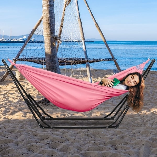 Hammock, Portable Fabric with Freestanding Metal Stand