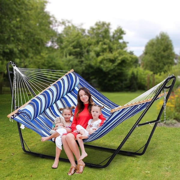 Hammock Stand Telescoping Frame Tripod Base Adjustable Black Metal