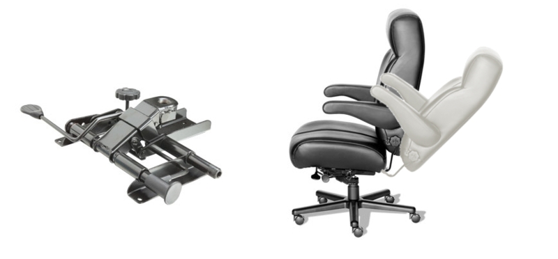 Heavy Duty Office Chair Mechanism with Tension Knob and Teal Upholstery