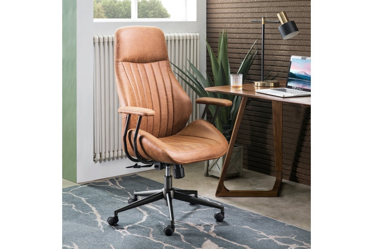 High-Back Office Chair Charcoal Fabric Polished Chrome Base Grey Styling