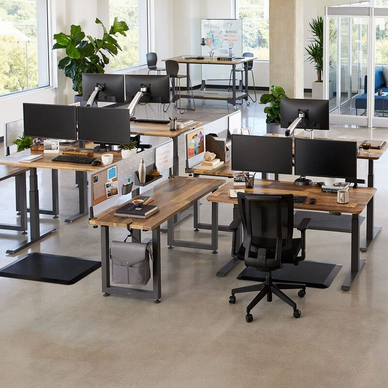 Industrial Standing Desk with Reclaimed Wood Finish