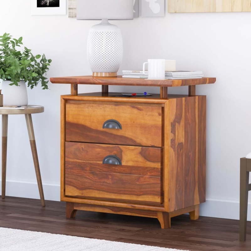 Industrial Two Drawer File Cabinet Bin Pulls Natural Wood Knots