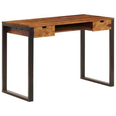 Industrial Writing Desk X-Frame Legs Single Drawer Black Metal