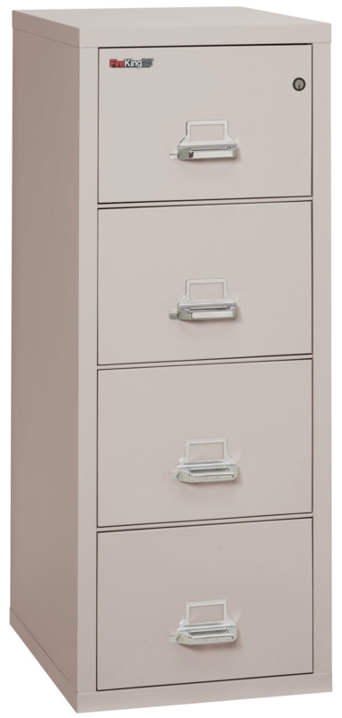Ivory White Vertical File Cabinet, 4-Drawer Professional Metal Filing Cabinet with Lock